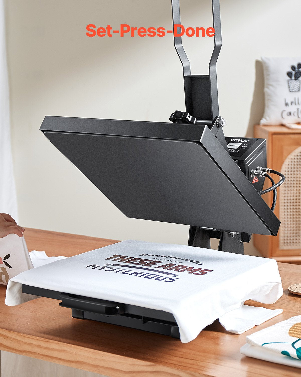 Heat Press, 15 x 15 inch Heat Press Machine for T-shirts, Fast and Even Heating, Easy to Use, High Pressure for Digital Industrial-Quality Sublimation Printer for Transfer Vinyl, T-shirt, Black