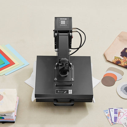 Heat Press, 15 x 15 inch Heat Press Machine for T-shirts, Fast and Even Heating, Easy to Use, High Pressure for Digital Industrial-Quality Sublimation Printer for Transfer Vinyl, T-shirt, Black