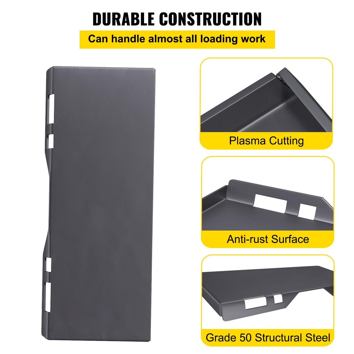 Skid Steer Mount Plate Thick Skid Steer Attachment Plate Steel Quick Attachment Loader Plate with 3 Additional Welding Rods Easy to Weld or Bolt to Different Accessories (1/4\")