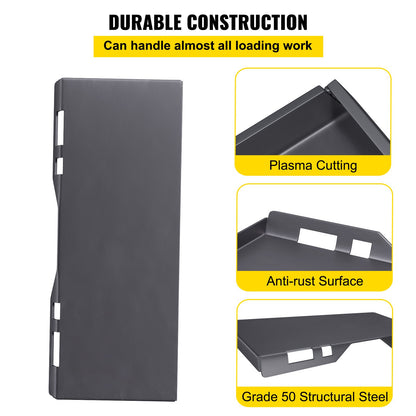 Skid Steer Mount Plate Thick Skid Steer Attachment Plate Steel Quick Attachment Loader Plate with 3 Additional Welding Rods Easy to Weld or Bolt to Different Accessories (1/4\")