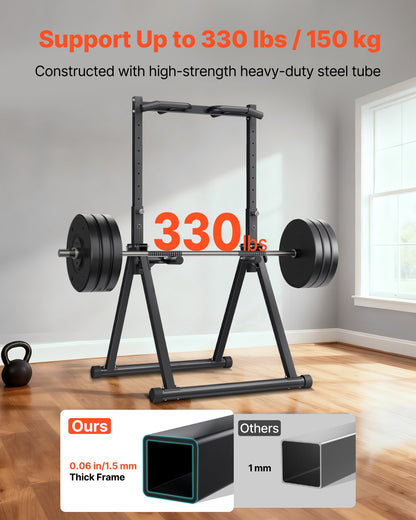 Pull Up Bar, 330LBS Capacity Portable Pullup Bar Station, Pullup Bars Free Standing with Triangular Structure & Heavy-Duty Steel Tube, 9 Level Height Adjustment Gravity Fitness for Arms, Back
