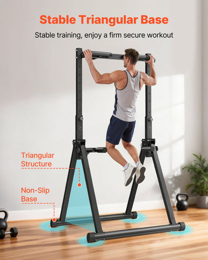 Pull Up Bar, 330LBS Capacity Portable Pullup Bar Station, Pullup Bars Free Standing with Triangular Structure & Heavy-Duty Steel Tube, 9 Level Height Adjustment Gravity Fitness for Arms, Back