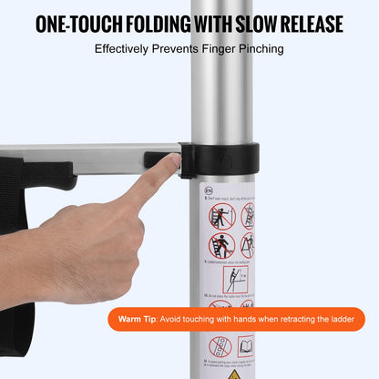 Teleskopisk förlängningsstege 12,5 FT A-form med stabilisatorstång för husbil