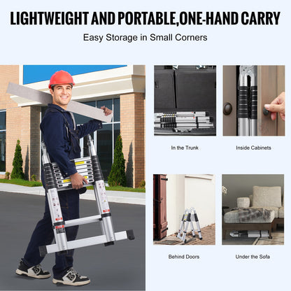 Teleskop-Ausziehleiter 16,5 ft A-Form mit Stabilisatorstange für Wohnmobil