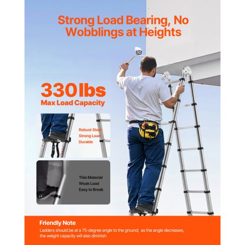 Teleskopleiter A-Rahmen Edelstahl 16,5 ft Ausziehleitern | EU