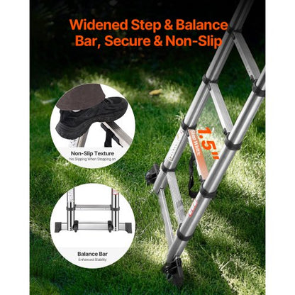 Teleskopleiter A-Rahmen Edelstahl 16,5 ft Ausziehleitern | EU