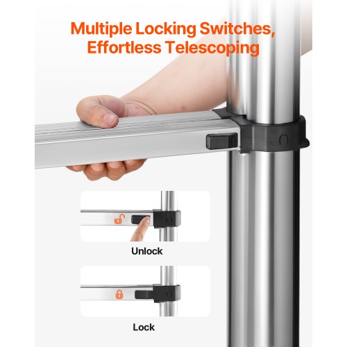 Teleskopleiter A-Rahmen Edelstahl 16,5 ft Ausziehleitern | EU