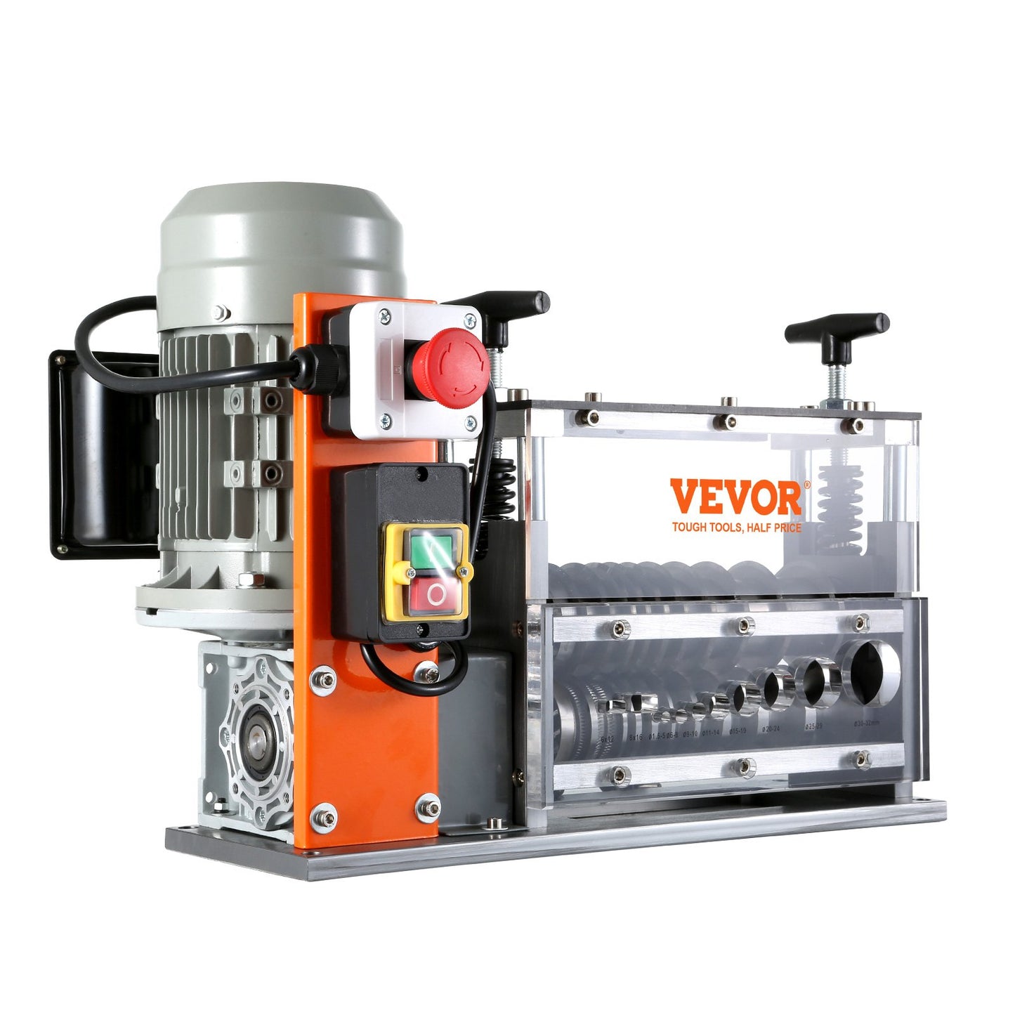 Automatic Wire Stripping Machine, 0.06''-1.57'' Electric Motorized Cable Stripper, 750W, 98ft/min Wire Stripper with Visible Stripping Depth Reference, 10 Channels for Copper Scrap Recycling