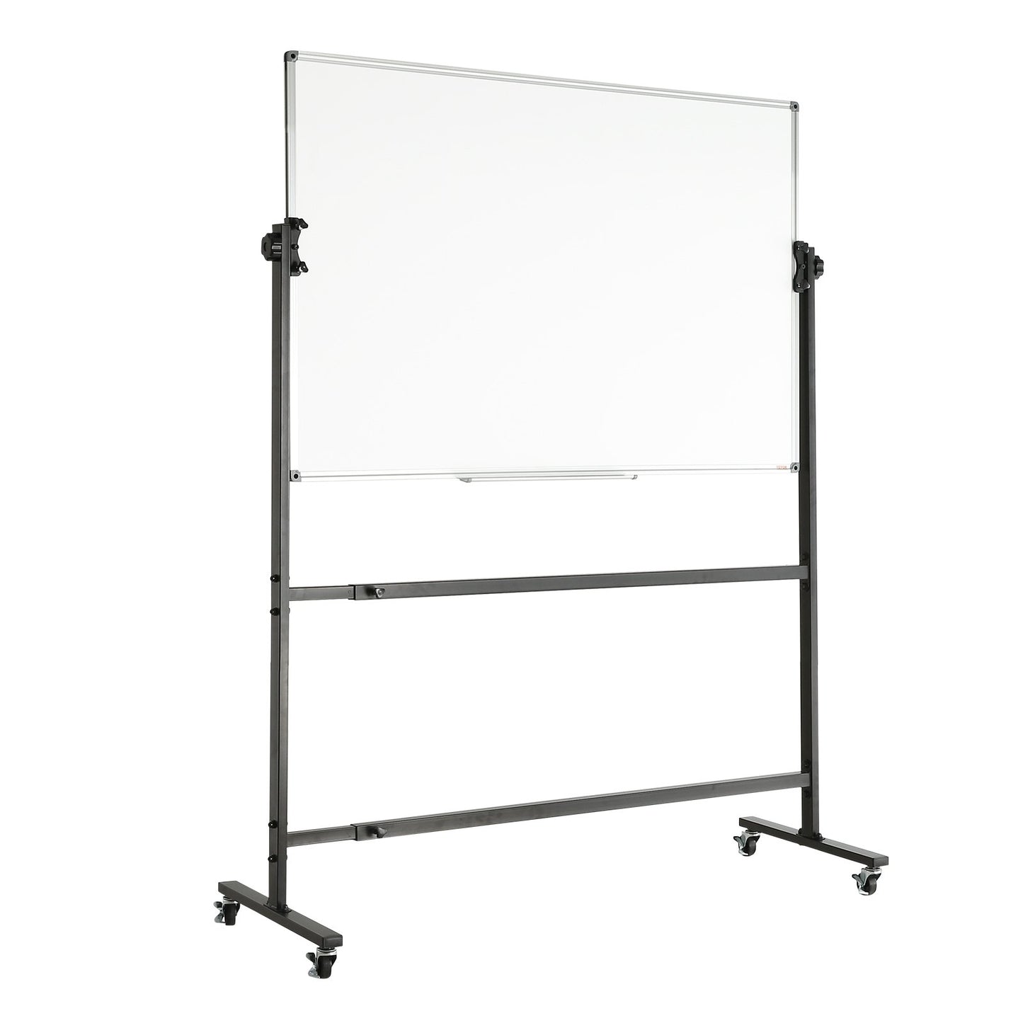 Rollbares Whiteboard, 48 x 32 Zoll doppelseitiges magnetisches mobiles Whiteboard, 360° wendbare, höhenverstellbare Trockenlöschtafel mit Rädern und abnehmbarem Tablett für die Büroschule