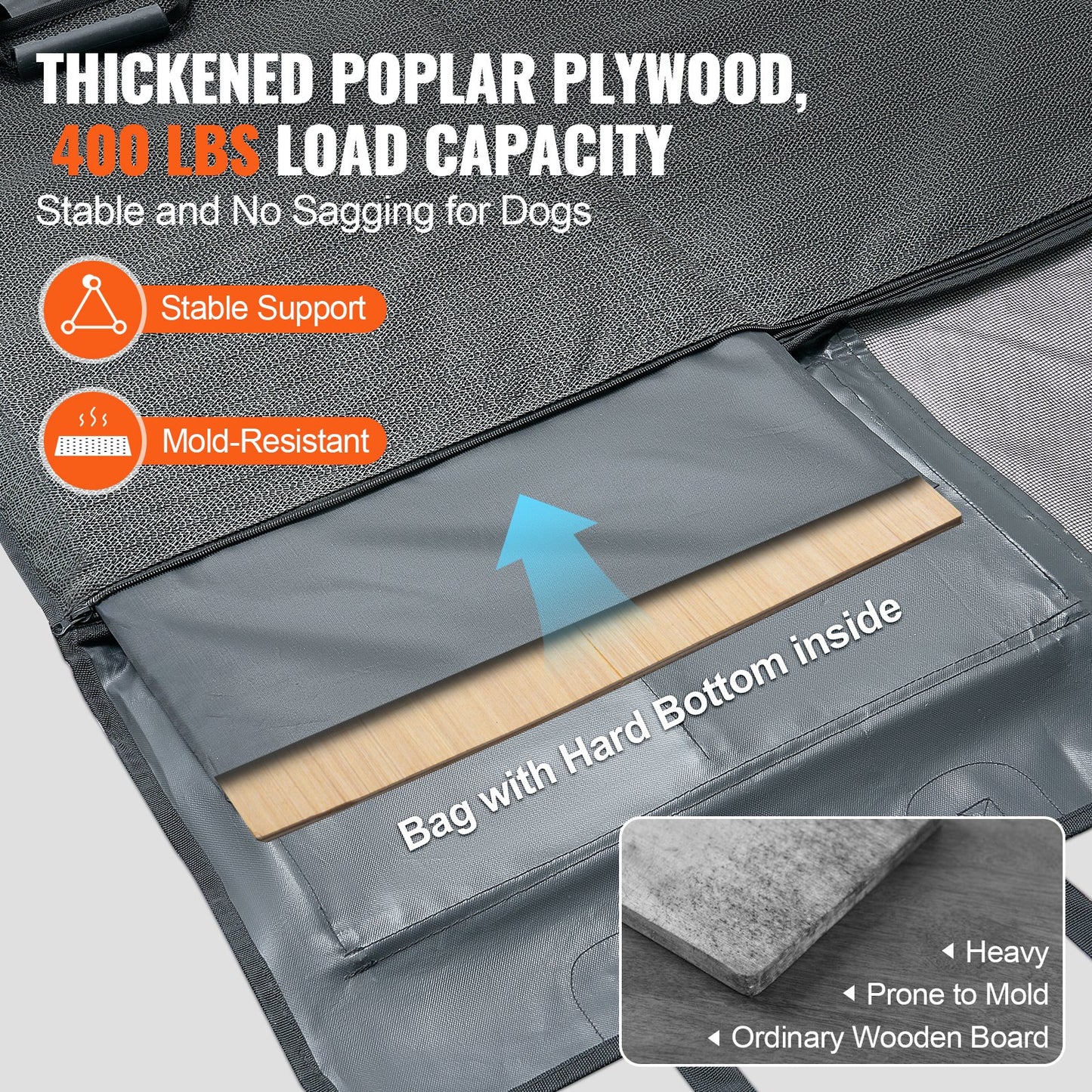 Hunde-Autositzbezug für die Rückbank 54 x 24 Zoll wasserdicht 600D für Autos