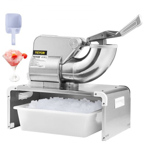 Ice Crushers Machine, 661lbs Per Hour Electric Snow Cone Maker with 4 Blades, Stainless Steel Shaved Ice Machine with Cover, 300W Ice Shaver Machine for Margaritas, Home and Commercial Use