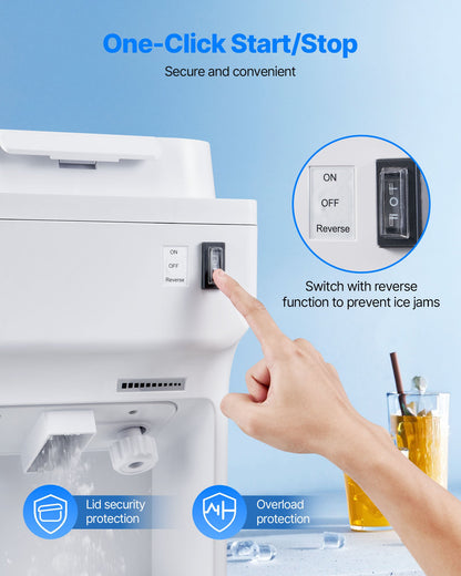 Commercial Ice Shaver Crusher, 220lbs Per Hour Electric Snow Cone Maker with 4L Ice Cube Box, 350W 1500RPM Tabletop Shaved Ice Machine for Parties Events Bar, Home and Commercial Use (White)