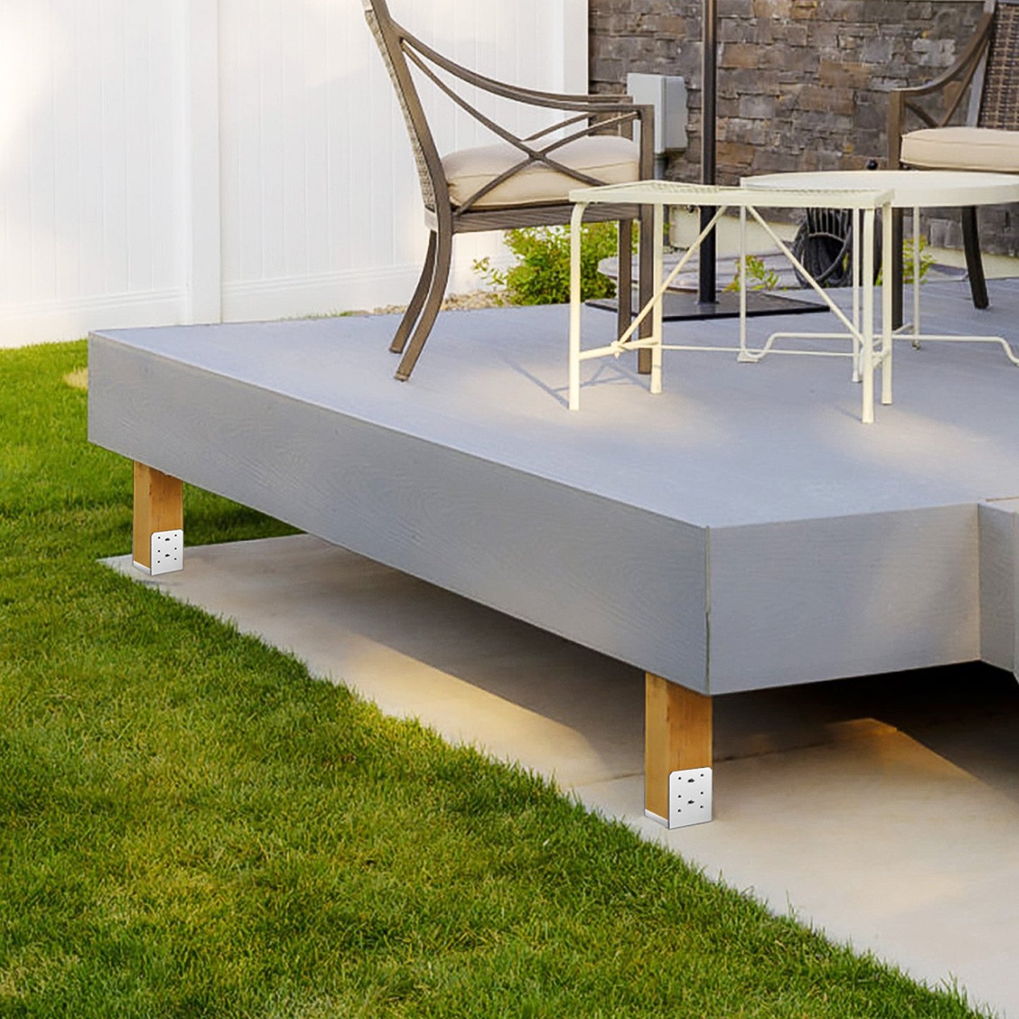 6"x 6" Post Base, 10Pcs Stainless Steel Adjustable Post Anchor Bracket(Internal 5.9 x 5.5"), Adjustable Post Base for Pavilion Deck Porch Handrail Railing Support Decorative Anchor Plate