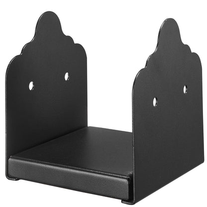 6x6 Post Base 2 Pcs, Inner Size 5.9x5.55 inch / 150x141 mm Post Brackets, Heavy Duty Carbon Steel Decking Posts, Wood Posts Brackets for Pavilion Deck Railing Support Deck Base Plate, Black