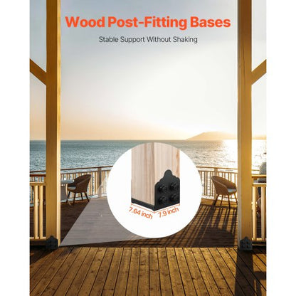 2 st. 8x8 stolpfästen trästaketstolpankare innerstorlek 7,9x7,5 tum