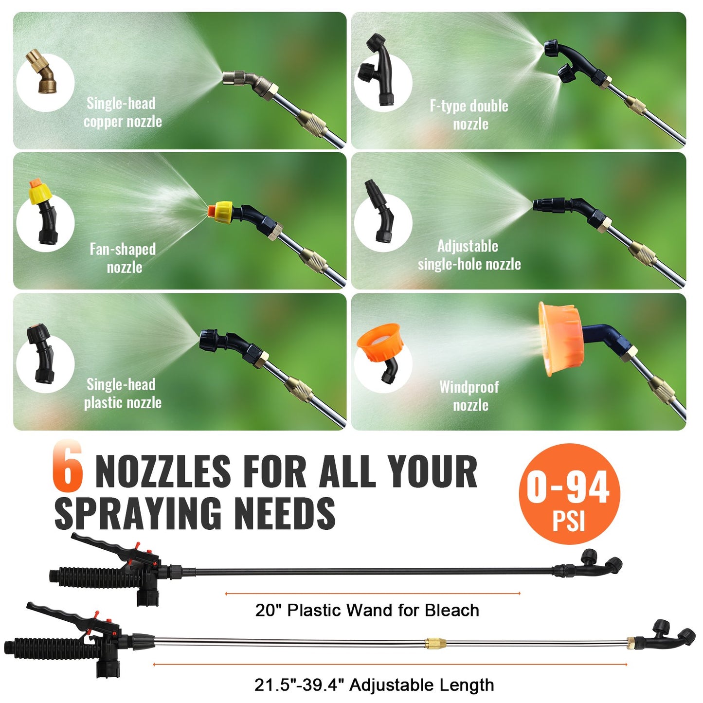 Rückensprühgerät Gartensprüher Sprühgerät with 15 L Reservoir 0-94 PSI