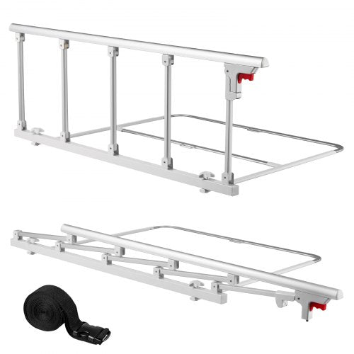 Hopfällbar sänggrind för äldre, 122 cm sängkant med fästrem, justerbar höjd, sängkant i metall med hög hållfasthet, handskydd för äldre personer, passar king size-säng, queen size-säng, full size-säng och twin-säng |  EU