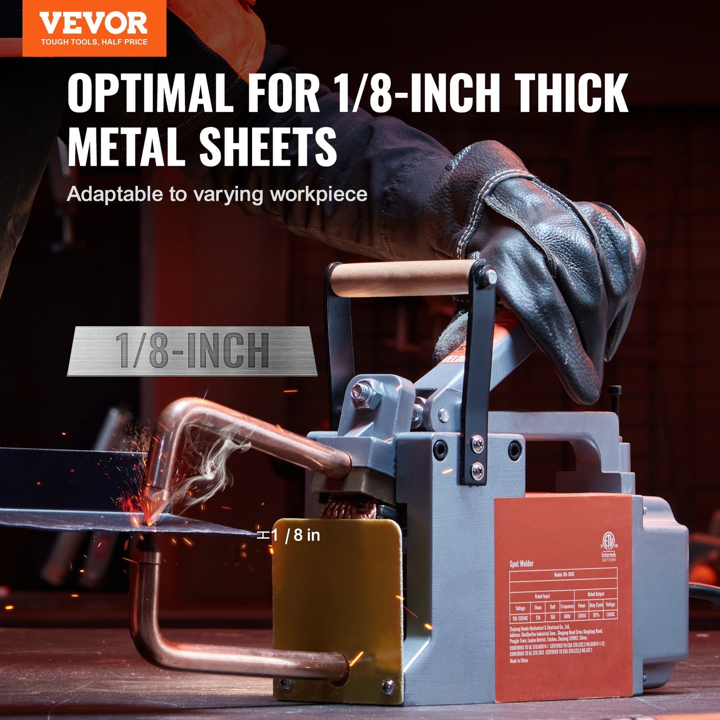 Tragbares Punktschweißgerät, 1/8-Zoll dickes Punktschweißgerät mit 8 KVA Eingangsleistung