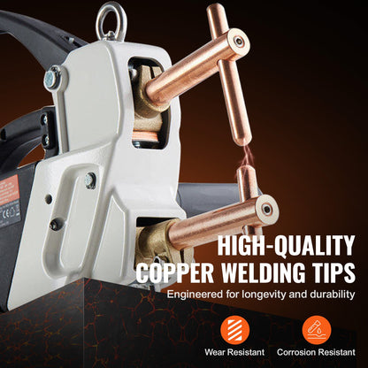 Bärbar punktsvetsmaskin, 4/25-tums tjock punktsvetsmaskin med 9,2KVA ingångskapacitet, handhållen svetsspetspistol Metallplåt punktsvetsmaskin för kolstål, rostfritt stål, aluminiumplåt