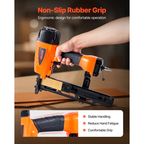 pneumatisk häftpistol, 16 gauge 10,8 mm medellång krona pneumatisk häftpistol 25 mm till 50 mm längd, 70-120 PSI kraftig luftdriven häftpistol för takplåt, väggbeklädnad, staket och undergolv |  EU