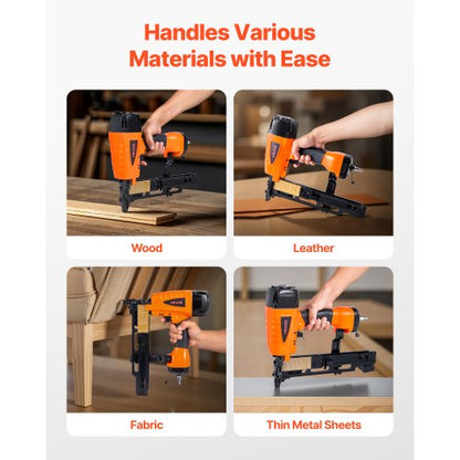 pneumatisk häftpistol, 16 gauge 10,8 mm medellång krona pneumatisk häftpistol 25 mm till 50 mm längd, 70-120 PSI kraftig luftdriven häftpistol för takplåt, väggbeklädnad, staket och undergolv |  EU