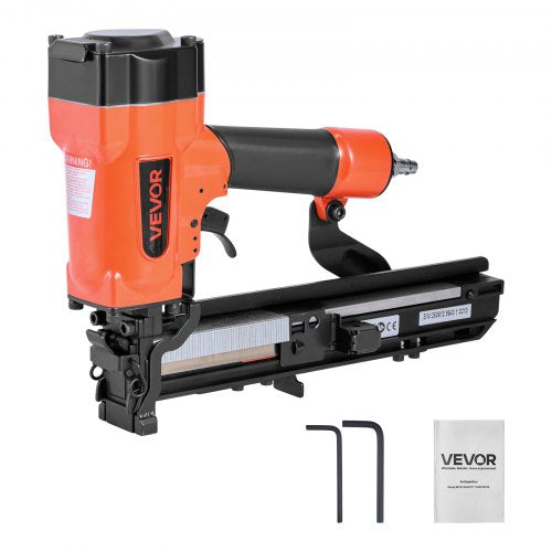 Pneumatic Staple Gun, 16 Gauge 1-inch Wide Crown Pneumatic Stapler 5/8" to 1-1/2" Length, 70-120PSI Air Staple Gun with Two Firing Modes for Roof Decking, Wall Sheathing, Fencing, Subflooring