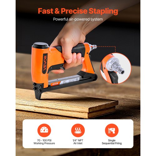 pneumatisk häftpistol, 20 gauge lufthäftpistol för möbelbeklädnad, för 50-seriens fintrådshäftklamrar, 12,8 mm krona, 6 mm-16 mm längd, max 110 st. lufthäftpistol för möbelbeklädnad, träbearbetning, gör-det-själv-projekt |  EU