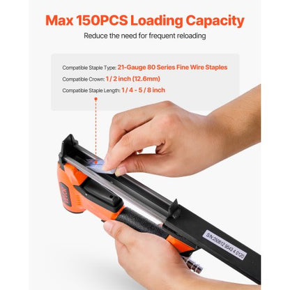 pneumatisk häftpistol, 21 gauge lufthäftpistol för möbelbeklädnad, för 80-seriens fintrådshäftklamrar, 12,8 mm krona, 6 mm -16 mm längd, max 150 st. lufthäftpistol för möbelbeklädnad, träbearbetning, gör-det-själv-projekt |  EU