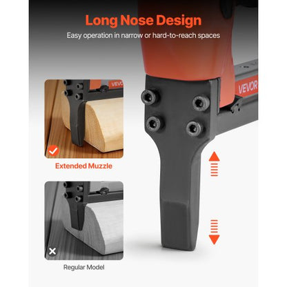 pneumatisk häftpistol, 21 gauge långspetsad häftpistol för möbelbeklädnad i 80-serien, fintrådshäftklamrar, 12,8 mm krona, 6 mm-16 mm längd, max 150 st. lufthäftpistol för möbelbeklädnad, träbearbetning, gör-det-själv |  EU