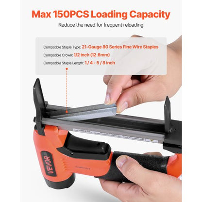 pneumatisk häftpistol, 21 gauge långspetsad häftpistol för möbelbeklädnad i 80-serien, fintrådshäftklamrar, 12,8 mm krona, 6 mm-16 mm längd, max 150 st. lufthäftpistol för möbelbeklädnad, träbearbetning, gör-det-själv |  EU