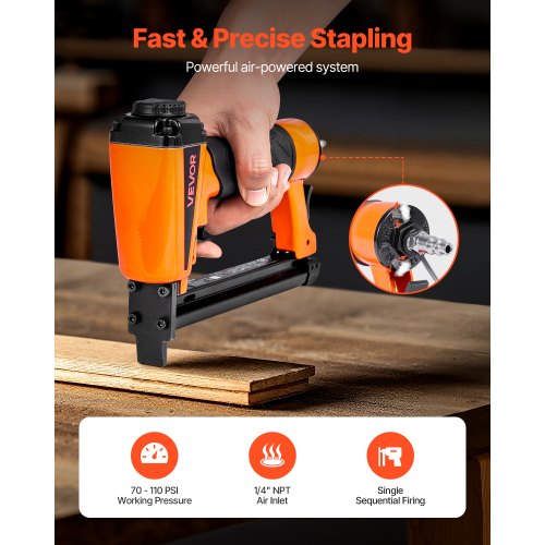 pneumatisk häftpistol, 21 gauge pneumatisk häftpistol för möbelbearbetning, för 80-serien, 12,8 mm krona, 6 mm-16 mm längd, 70-110 PSI lufthäftpistol för träbearbetning, möbelbearbetning, hantverk, gör-det-själv-projekt |  EU