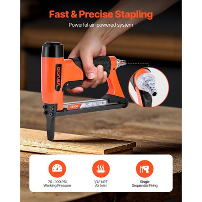 pneumatisk häftpistol, 22 gauge långspetsad häftpistol för möbelbeklädnad, för 71-seriens fintrådshäftklamrar, 9,5 mm krona, 6 mm-16 mm längd, max 180 st. lufthäftpistol för möbelbeklädnad, träbearbetning, gör-det-själv |  EU