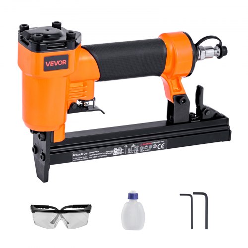 Pneumatic Staple Gun, 22 Gauge Pneumatic Upholstery Stapler for 71 Series Fine Wire Staples 3/8-inch Crown 5/32"-5/8" Length, 70-110 PSI Air Staple Gun for Woodworking, Upholstering, DIY Project