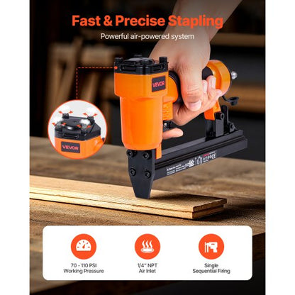 pneumatisk häftpistol, 22 gauge pneumatisk häftpistol för möbelbearbetning, för fintrådshäftklamrar i 71-serien, 9,1 mm krona, 4 mm–16 mm längd, 70–110 PSI lufthäftpistol för träbearbetning, möbelbearbetning, gör-det-själv-projekt |  EU