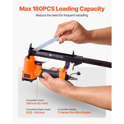 pneumatisk häftpistol, 22 gauge pneumatisk häftpistol för möbelbearbetning, för fintrådshäftklamrar i 71-serien, 9,1 mm krona, 4 mm–16 mm längd, 70–110 PSI lufthäftpistol för träbearbetning, möbelbearbetning, gör-det-själv-projekt |  EU