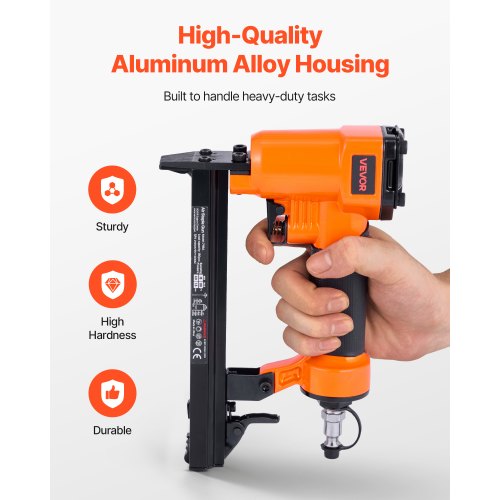 pneumatisk häftpistol, 22 gauge pneumatisk häftpistol för möbelbearbetning, för fintrådshäftklamrar i 71-serien, 9,1 mm krona, 4 mm–16 mm längd, 70–110 PSI lufthäftpistol för träbearbetning, möbelbearbetning, gör-det-själv-projekt |  EU