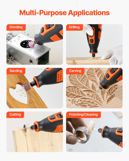 119-Piece Cordless Rotary Tool Kit, DC12V Portable Mini Power Rotary Tool, 28-Level Speed 5000-32000 RPM Multi-Purpose DIY Tools for Engraving, Sanding, Polishing, Carving, Cutting, DIY Crafts