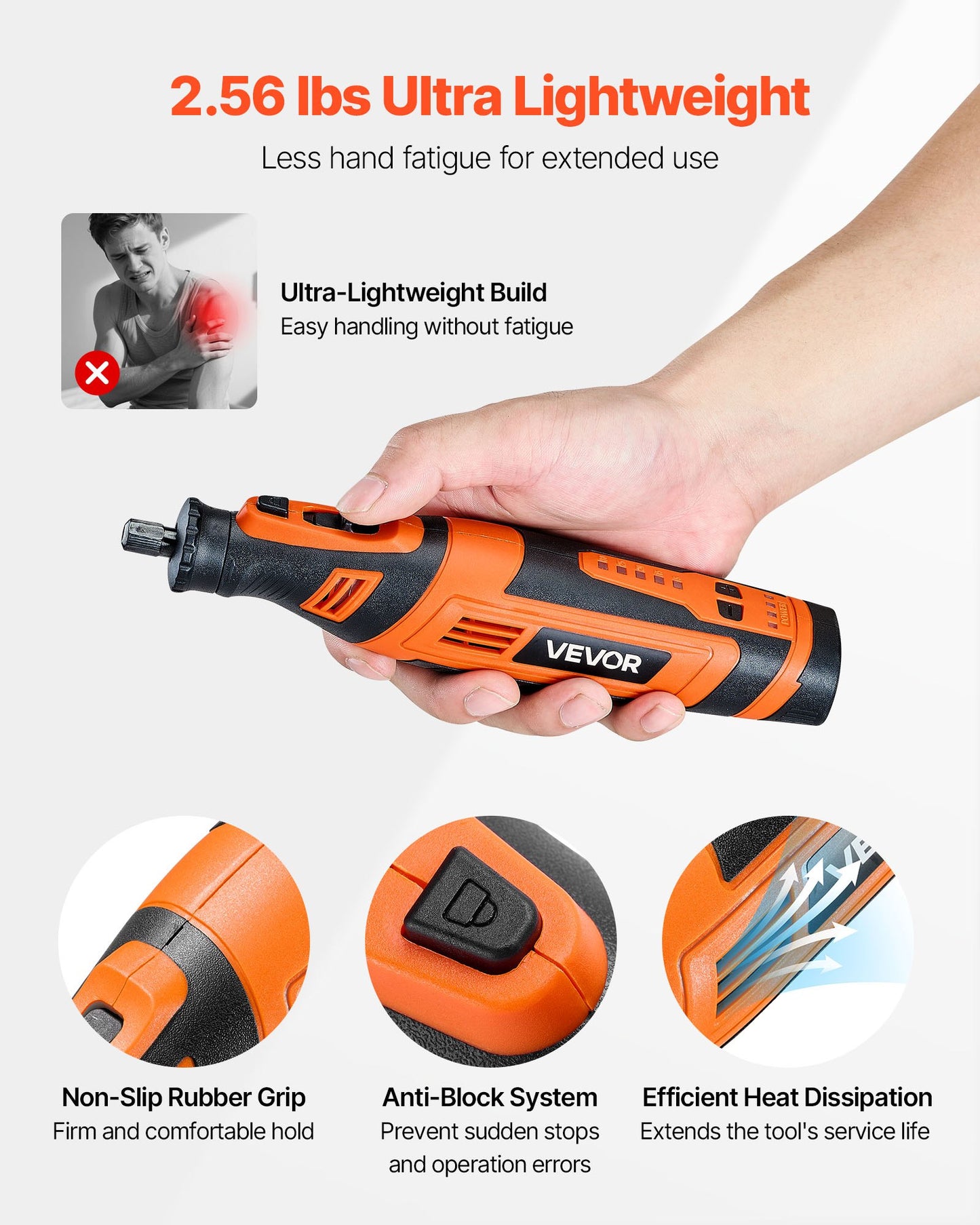 136-Piece Cordless Rotary Tool Kit, DC8V Portable Mini Power Rotary Tool, 5 Speeds 5000-30000RPM Multi-Purpose DIY Tools for Engraving, Sanding, Polishing, Carving, Grinding, Cutting, DIY Craft