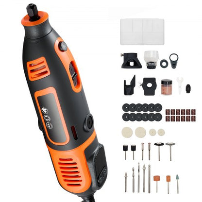 51-Piece Rotary Tool Kit, 200W Mini Power Rotary Tool Corded, 8000-40000RPM Multi-Purpose DIY Tools with Universal Chuck for Engraving, Sanding, Grinding, Polishing, Cutting, DIY Crafts