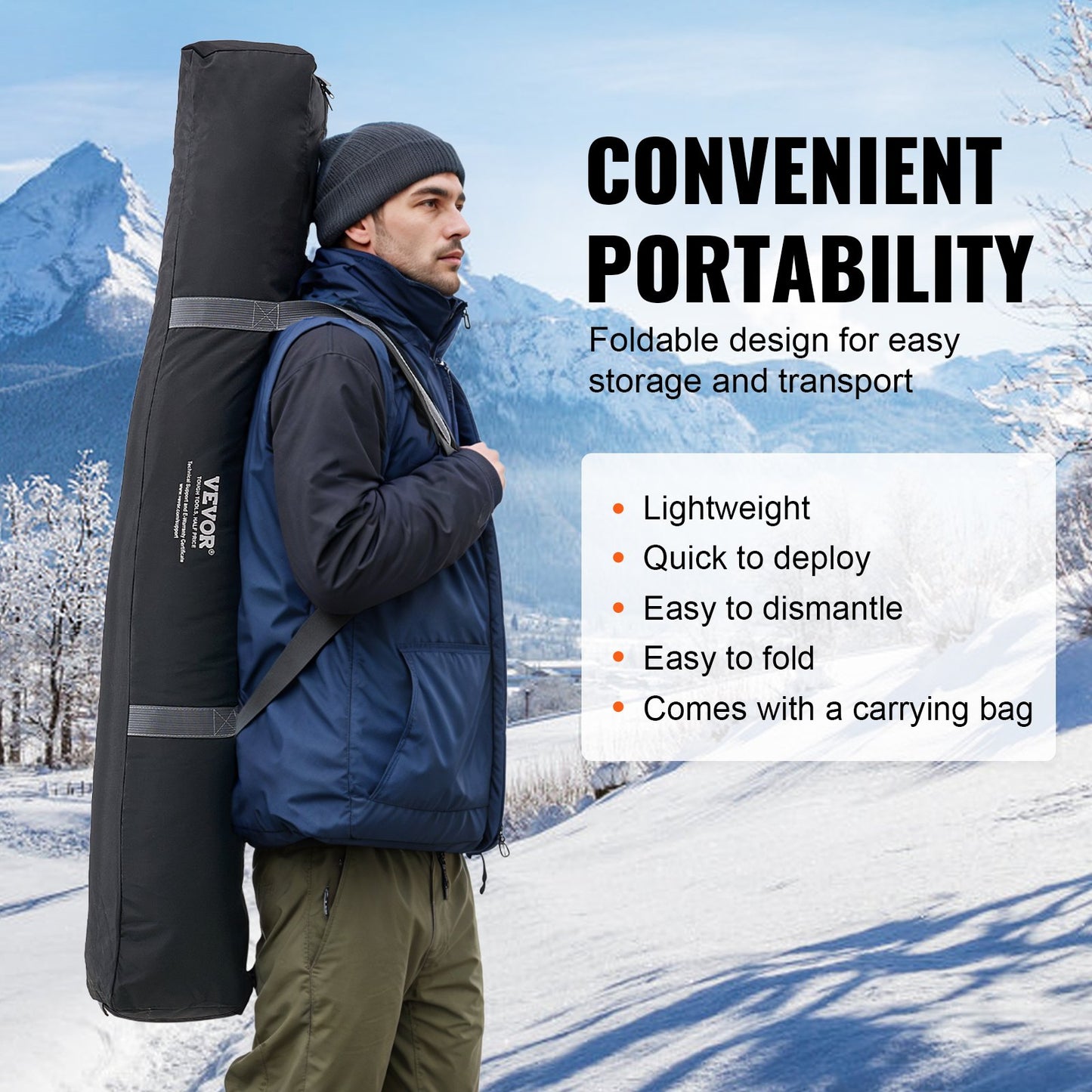 6-8 personer Ourdoor Portable Ice Shelter Pop-Up Ice Fishing Shanty Tält