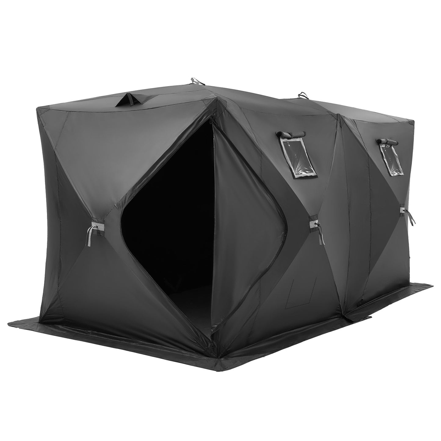 6-8 personer Ourdoor Portable Ice Shelter Pop-Up Ice Fishing Shanty Tält