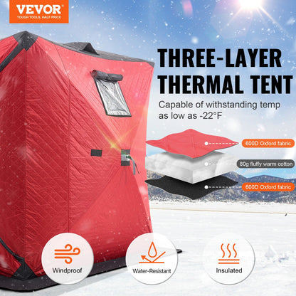 3-4 personer Ourdoor Portable Ice Shelter Pop-Up Ice Fishing Shanty Tält