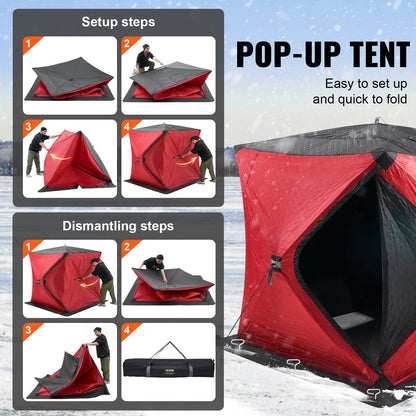 3-4 personer Ourdoor Portable Ice Shelter Pop-Up Ice Fishing Shanty Tält