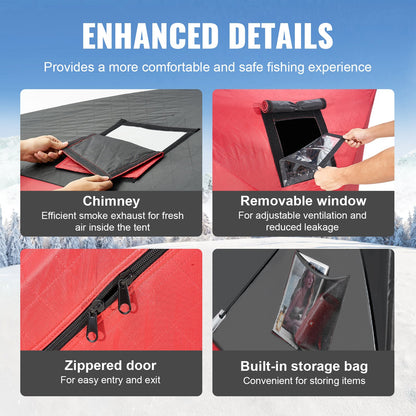 3-4 personer Ourdoor Portable Ice Shelter Pop-Up Ice Fishing Shanty Tält