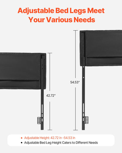 Headboard, Queen Size Headboard with Adjustable Height, Comfortable Diamond Tufted for Queen Size Bed, W62.2 x H(42.72-54.53) x D2.76 in, Ideal for Bedroom, Hotel, Homestay, Dormitory, Black