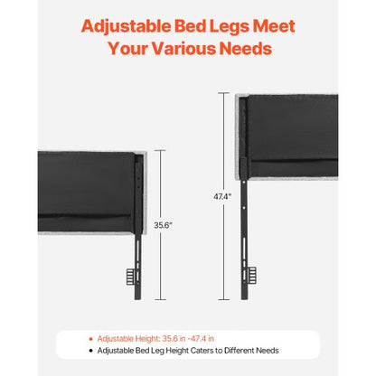 Huvudgavel för dubbelsäng med justerbar höjd Svamp och tyg grå