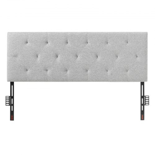 Headboard, Full Size Headboard with Adjustable Height, Comfortable Diamond Tufted for Full Size Bed, W 56.3 x H（35.6-47.4）inches, Ideal for Bedroom, Hotel, Homestay, Dormitory, Light Grey