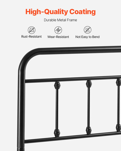Metal Headboard, Queen Size Headboard with Adjustable Height, Metal Headboard for Queen Size Bed, W59.65 x H40.55 x D1.5 inches, Ideal for Bedroom, Hotel, Homestay, Dormitory, Black