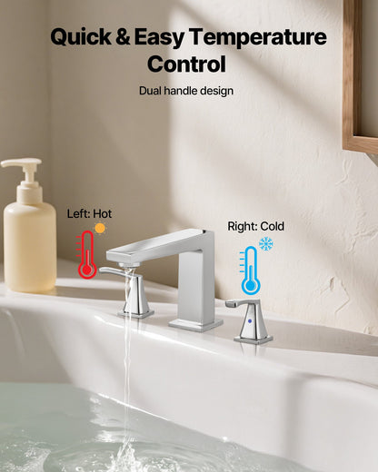 Roman Tub Faucet, 3 Hole Waterfall Bathtub Faucet, Bath Tubs Faucets Set with 2 Handles, Roman Tub Faucets Deck Mount for Pet Washing, Baby Care, Adult Bathing, Silver, Right-Angle Tub Faucet