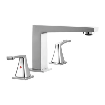 Roman Tub Faucet, 3 Hole Waterfall Bathtub Faucet, Bath Tubs Faucets Set with 2 Handles, Roman Tub Faucets Deck Mount for Pet Washing, Baby Care, Adult Bathing, Silver, Right-Angle Tub Faucet